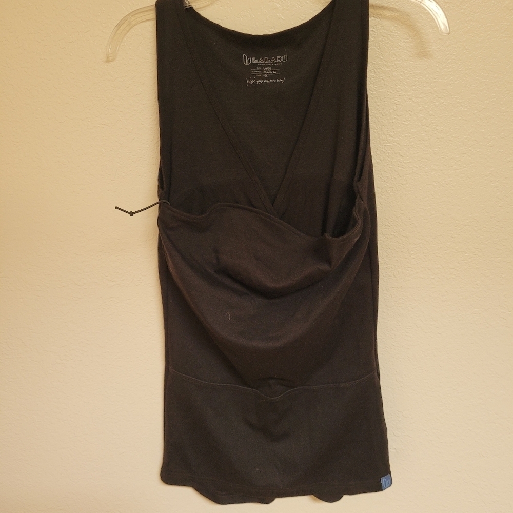 Lalabu Black Tank V Neck Carrier Top